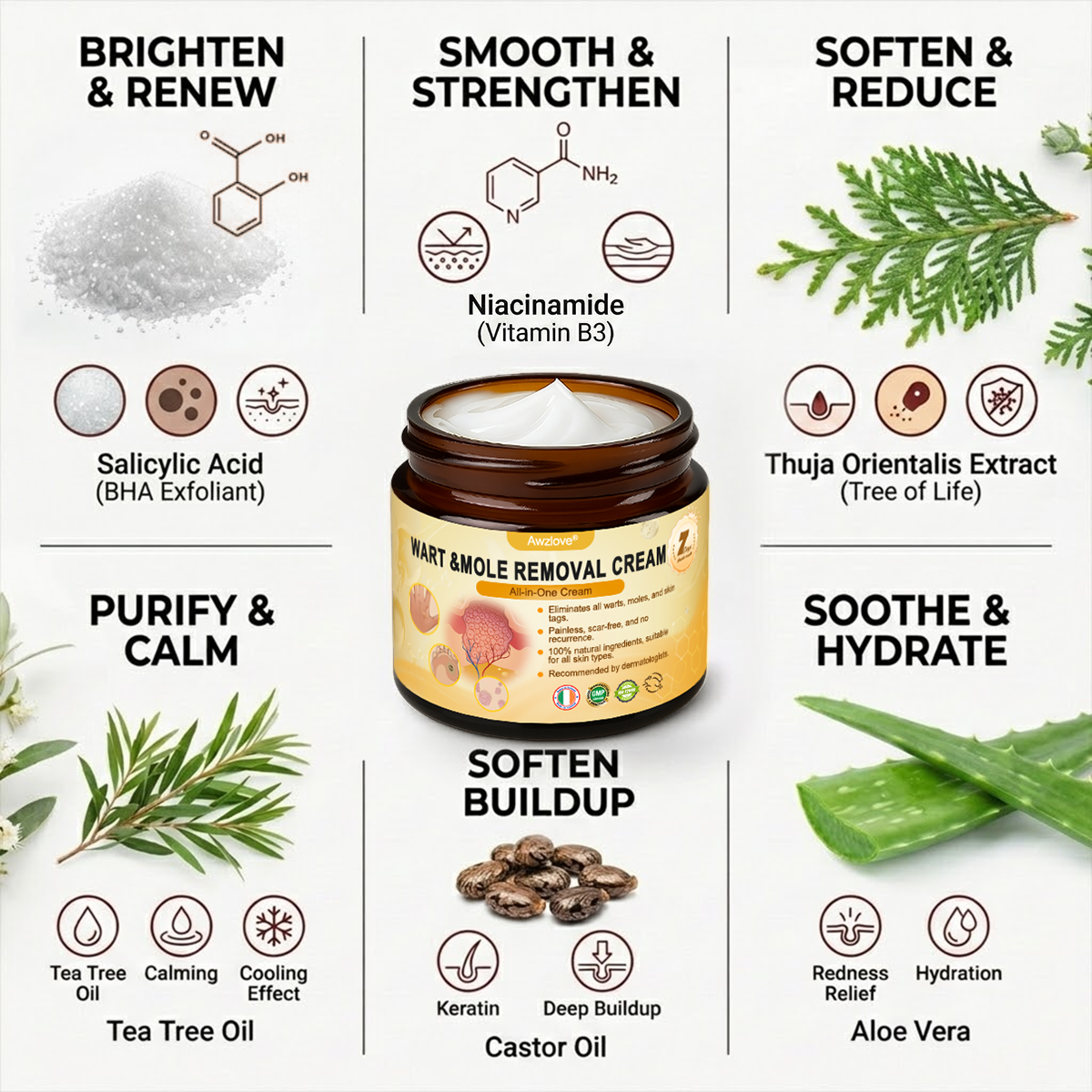 🇮🇪 Made and Shipped from Ireland  ✅Awzlove® Wart &Mole Removal All-in-One Cream🏆