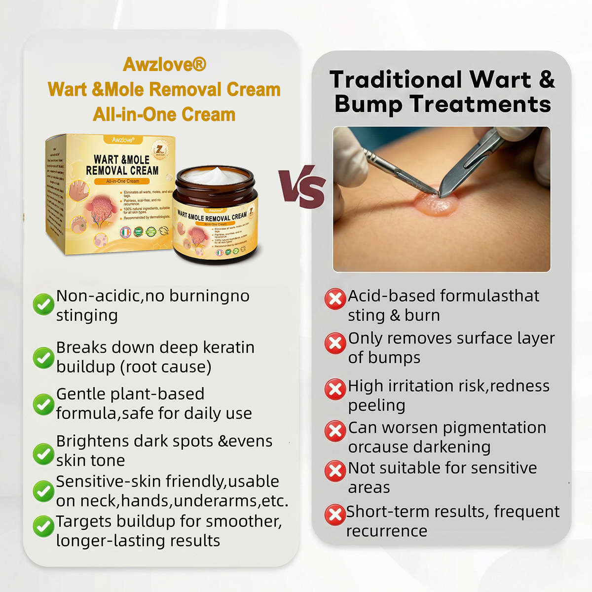 🇮🇪 Made and Shipped from Ireland  ✅Awzlove® Wart &Mole Removal All-in-One Cream🏆